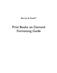 Print Books on Demand Formatting Guide
