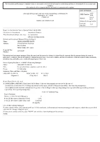 The Securities and Exchange Commission Has Not Necessarily Reviewed the Information in This Filing and Has Not Determined If It Is Accurate and Complete