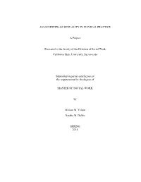 AN OVERVIEW of SEXUALITY in CLINICAL PRACTICE a Project