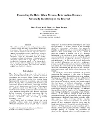 Connecting the Dots: When Personal Information Becomes Personally Identifying on the Internet