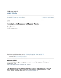 Genotyping for Response to Physical Training