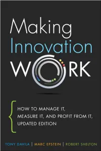 Making Innovation Work, First Edition