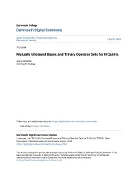 Mutually Unbiased Bases and Trinary Operator Sets for N Qutrits