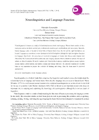Neurolinguistics and Language Function