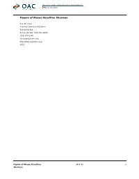 Papers of Moses Hazeltine Sherman