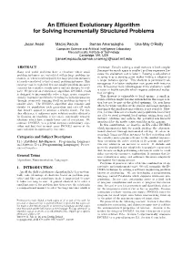An Efficient Evolutionary Algorithm for Solving