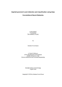 Asphalt Pavement Crack Detection and Classification Using Deep