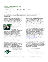Editorial: a Dedication to Lisa Gebo by Steve Marson, Ph.D