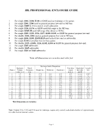 Jbl Professional Enclosure Guide