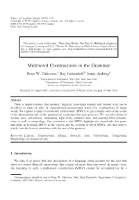 Multiword Constructions in the Grammar