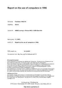 Report on the Use of Computers in 1986