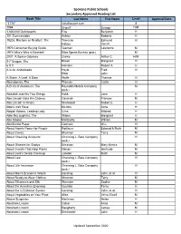 Spokane Public Schools Secondary Approved Reading List