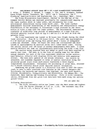 0 Lunar and Planetary Institute Provided by the NASA Astrophysics Data System PRELIMINARY RESULTS from S -161 X-RAY EXPERIMENT I