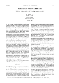 An Interview with Donald Knuth 33