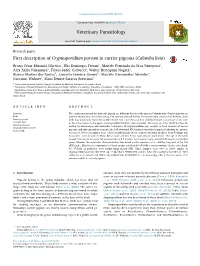 First Description of Cryptosporidium Parvum in Carrier Pigeons