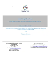 Iran Joint Submission to the UN Universal Periodic Review