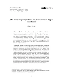 On Fractal Properties of Weierstrass-Type Functions
