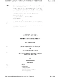SOHRAB and RUSTUM and OTHER POEMS Page 1 of 132