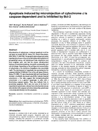 Apoptosis Induced by Microinjection of Cytochrome C Is Caspase-Dependent and Is Inhibited by Bcl-2