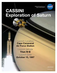 CASSINI Exploration of Saturn