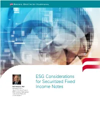 ESG Considerations for Securitized Fixed Income Notes