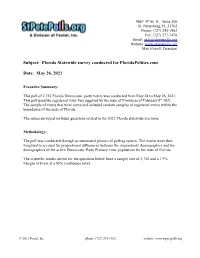 Florida Statewide Survey Conducted for Floridapolitics.Com Date