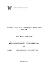 A Software Framework for Enterprise Architecture Modelling Dissertaç˜Ao