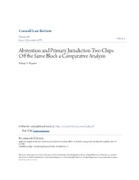 Abstention and Primary Jurisdiction: Two Chips Off the Same Block?