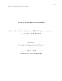 Assessing and Treating Complex Dissociative Disorders