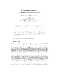 Hash Functions and the (Amplified) Boomerang Attack