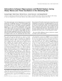 Interactions Between Hippocampus and Medial Septum During Sharp Waves and Theta Oscillation in the Behaving Rat