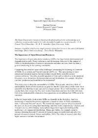 Models for Sustainable Open Educational Resources