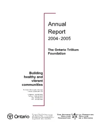 Annual Report for the Fiscal Year 2004-2005