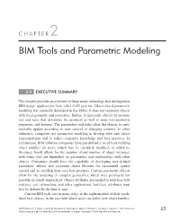 BIM Tools and Parametric Modeling