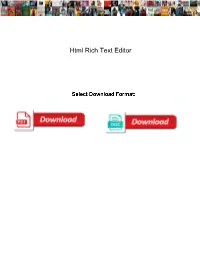 Html Rich Text Editor