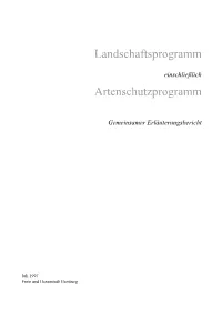 Landschaftsprogramm Artenschutzprogramm