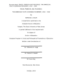 The American Youth Congress Movement, 1934 - 1940