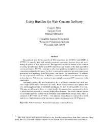 Using Bundles for Web Content Delivery