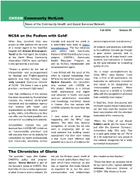 CHSSN Community Netlink the Chronicles of Gloria