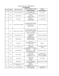 DP ANGAMALY Name and Address of the Present Sl