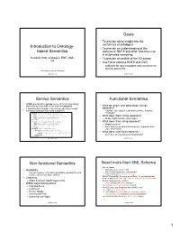 Introduction to Ontology- Based Semantics Goals Service