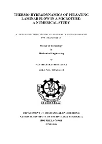 Thermo-Hydrodynamics of Pulsating Laminar Flow in a Microtube: a Numerical Study