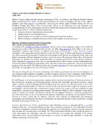 Violence in Parts of the Country and the High Rate of Human Rights Violations Committed with Impunity by Soldiers and Marines