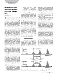 Quantization of Starlight Redshift Not from Hubble