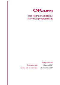 The Future of Children's Television Programming