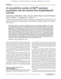 A Cross-Platform Analysis of 14,177 Expression Quantitative Trait Loci Derived from Lymphoblastoid Cell Lines