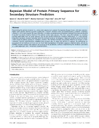 Bayesian Model of Protein Primary Sequence for Secondary Structure Prediction