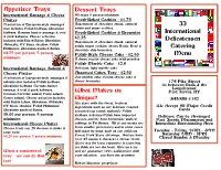 Catering Menu
