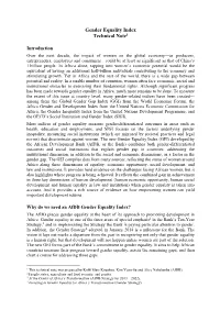 Gender Equality Index Technical Note1