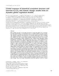 Global Response of Terrestrial Ecosystem Structure and Function to CO2 and Climate Change: Results from Six Dynamic Global Vegetation Models